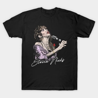 Stevie Nicks // Vintage Faded Look Pop Art Design T-Shirt